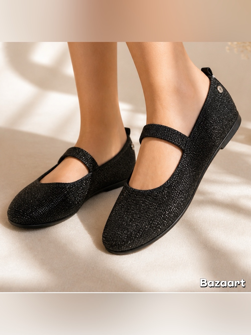 Sz 8 Danskin Shimmer Shine Slip On Memory Foam Ballet Flats In Black Lurex